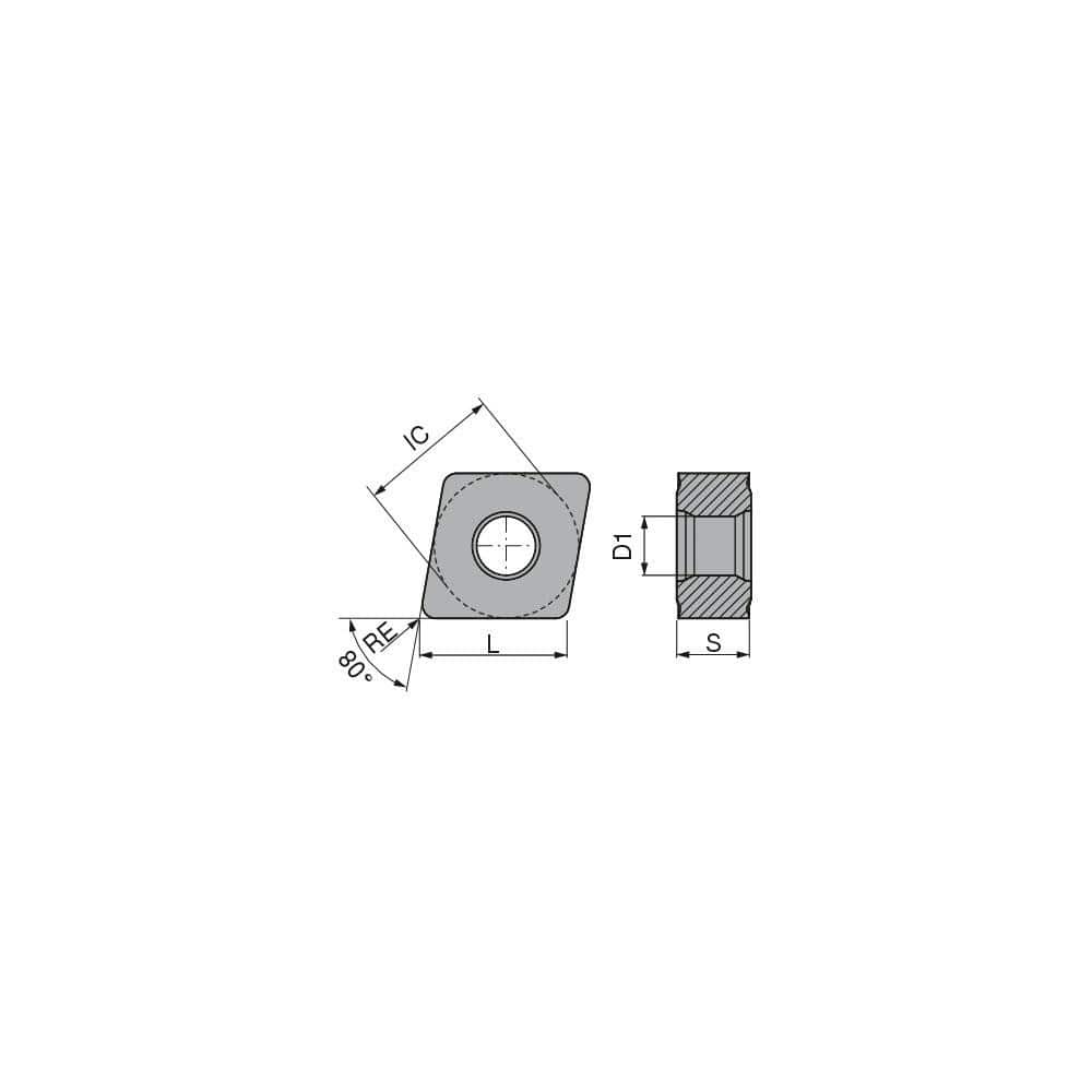 Turning Insert:  CNMU443EN-M70 CTCK120,  Solid Carbide TiCN & Al2O3 Finish,  Neutral,  1/2″ Inscribed Circle,  0.0472″ Corner Radius,  80.0 &deg N/A Diamond,  Series  CNMU
