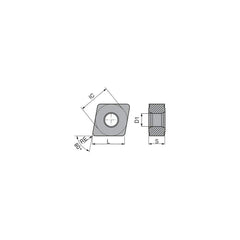Turning Insert:  CNMU443EN-M70 CTCK120,  Solid Carbide TiCN & Al2O3 Finish,  Neutral,  1/2″ Inscribed Circle,  0.0472″ Corner Radius,  80.0 &deg N/A Diamond,  Series  CNMU
