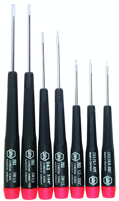 7 Piece - .71mm - 3mm - Precision Hex Screwdriver Metric Set - Industrial Tool & Supply