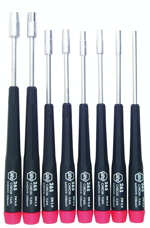 8 Piece - 2.5mm - 6.0mm - Precision Metric Nut Driver Set - Industrial Tool & Supply