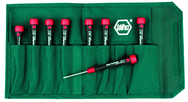 8 Piece - T5; T6; T7; T8 x 40mm; T9; T10 x 50mm; T15; T20 x 60mm - PicoFinish Precision Torx Screwdriver Set in Canvas Pouch - Industrial Tool & Supply