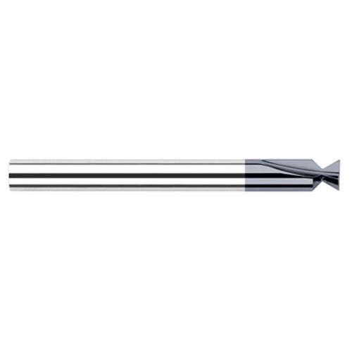 Dovetail Cutters - 0.3750″ (3/8″) Cutter Diameter 30° included Carbide Dovetail Cutter, 3 Flutes, AlTiN Coated - Exact Industrial Supply