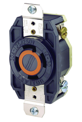 30 Amp; 125/250 Volt; NEMA L14-30R; 3P; 4W; Flush Mtg Locking Receptacle; Industrial Grade; Grounding; V-0-MAX - Black - Industrial Tool & Supply