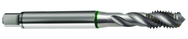 M8x1.25 6H 3-Flute Cobalt Green Ring Full Bottom 40 degree Spiral Flute Tap-Bright - Industrial Tool & Supply