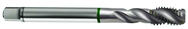 M12x1.0 6H 3-Flute Cobalt Green Ring Full Bottom 40 degree Spiral Flute Tap-Bright - Industrial Tool & Supply