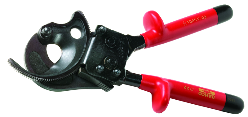 1000V Insulated Ratchet Action Cable Cutter - 52mm Cap - Industrial Tool & Supply