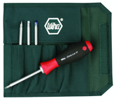 5 Piece - Drive-Loc VI Interchangeable Set - #28194 - Includes: Square # 1 # 2; Slotted 3.5 x 4.5; 5.5 x 6.5; Phillips #1 #2 - Canvas Pouch - Industrial Tool & Supply