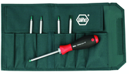 6 Piece - Drive-Loc VI Interchangeable Set - #28197 - Includes: Security Torx® T6s x T8s; T7s x T9s; T10s x T15s; T20s x T25s; T30s x T40s - Canvas Pouch - Industrial Tool & Supply