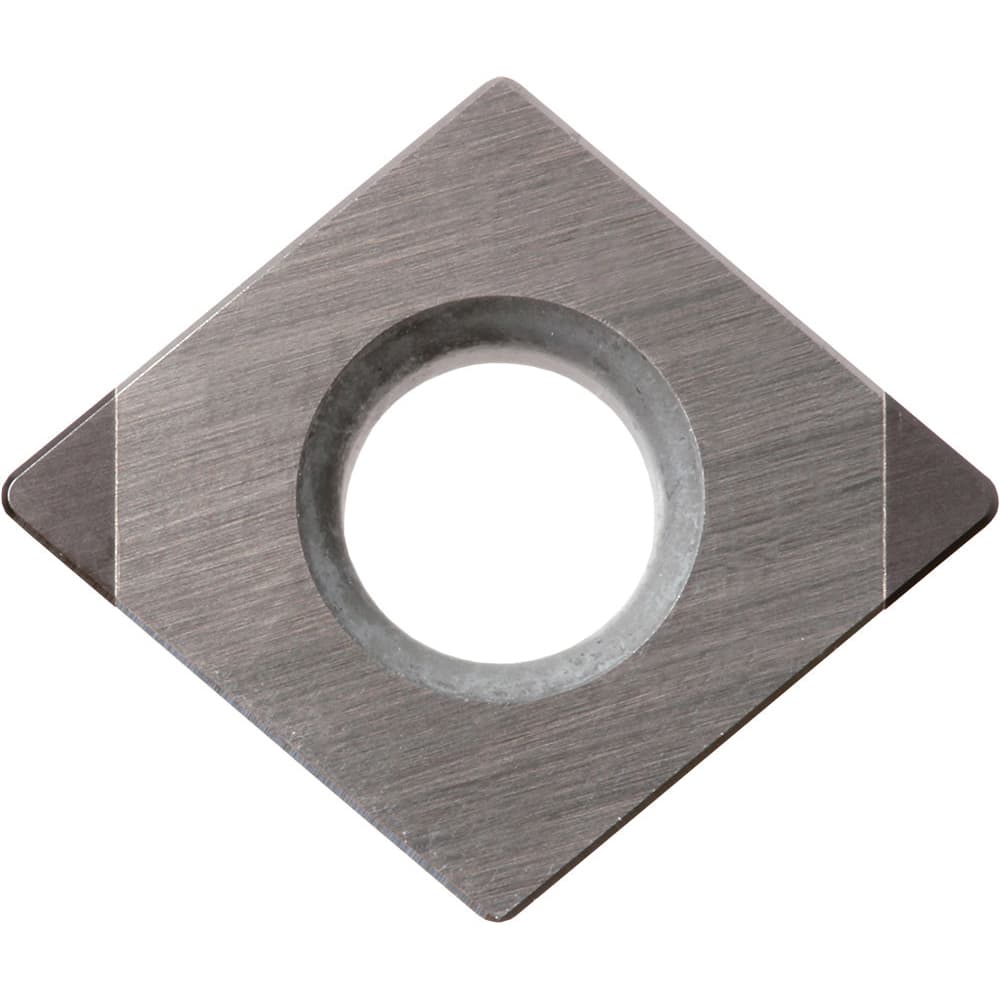 CPGB090308S01035MET Honeycomb CBN Turning Insert Megacoat Finish, Neutral, 3/8″ Inscribed Circle, 0.0315″ Corner Radius, 0.1252″ Thick, 80° Diamond, Series KBN