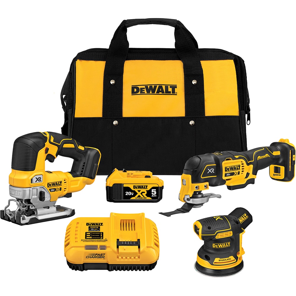DeWALT - Cordless Tool Combination Kits; Voltage: 20 ; Tools: Oscillating Multi-Tool; Jig Saw ; Battery Chemistry: Lithium Ion ; Battery Series: 20V MAX ; Battery Included: Yes ; Number of Batteries: 1 - Exact Industrial Supply