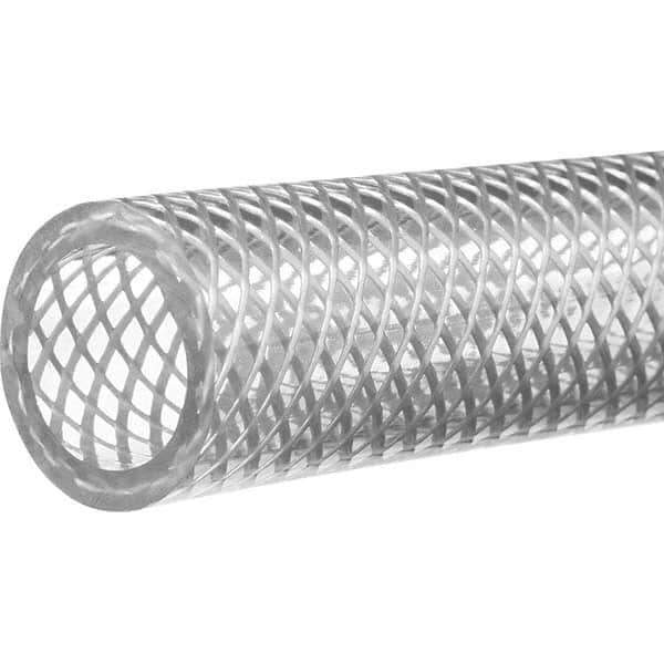 Value Collection - 1/2" ID x 3/4" OD, 10' Long, PVC Reinforced (3A) Tube - Clear, 300 Max psi, -50 to 150°F - Industrial Tool & Supply