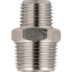 Aignep USA - Stainless Steel Pipe Nipples & Pipe; Style: Reducing Nipple ; Pipe Size: 1/4 x 3/8 (Inch); Length (Inch): 1 ; Material Grade: 316L Stainless Steel - Exact Industrial Supply