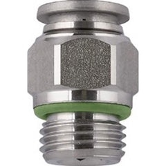 Aignep USA - Metal Push-To-Connect Tube Fittings; Type: Male Connector ; Tube Outside Diameter (mm): 8 ; Maximum Working Pressure: 290.000 ; Connection Style: Push to Connect ; Connection Type: Push to Connect ; Material: 316L Stainless Steel - Exact Industrial Supply