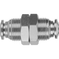 Aignep USA - Metal Push-To-Connect Tube Fittings; Type: Bulkhead Union ; Tube Outside Diameter (Inch): 5/32 ; Maximum Working Pressure: 290.000 ; Connection Style: Push to Connect ; Connection Type: Push to Connect ; Material: 316L Stainless Steel - Exact Industrial Supply