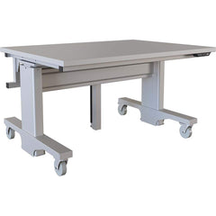 BOSTONtec - Mobile Work Benches; Type: Mobile Work Bench ; Length: 48 (Inch); Depth (Inch): 36 ; Height (Inch): 28 ; Maximum Height (Inch): 44 ; Top Material: Laminate - Exact Industrial Supply