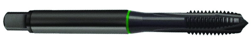 3/8-16 Dia. - 2B - 3 FL - Cobalt Plug Green Ring Tap - Blk-Ox FORM-B DIN 374 - Industrial Tool & Supply