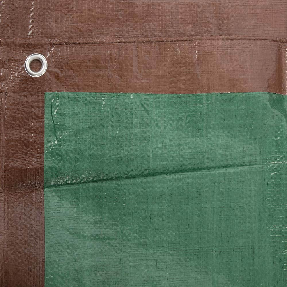 Erickson Manufacturing - Tarps & Dust Covers; Material: Polyethylene ; Width (Feet): 8.00 ; Grommet: Yes ; Color: Brown ; Length: 10 - Exact Industrial Supply