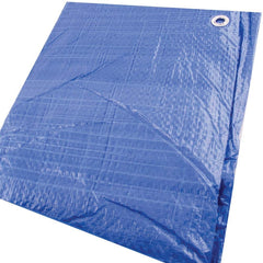 Erickson Manufacturing - Tarps & Dust Covers; Material: Polyethylene ; Width (Feet): 30.00 ; Grommet: Yes ; Color: Blue ; Length: 50 - Exact Industrial Supply