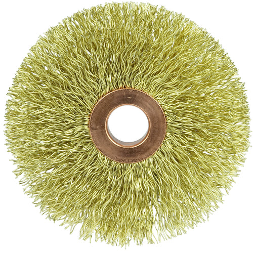 3″ × 1/2″-0.014″ Wire Size - Brass Non-Sparking Wire Wheel - Industrial Tool & Supply