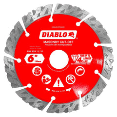 Freud - Wet & Dry-Cut Saw Blades; Blade Diameter (Inch): 6 ; Blade Material: Diamond-Tipped ; Arbor Style: Standard Round ; Arbor Hole Diameter (Inch): 5/8; 7/8 ; Arbor Hole Diameter (Decimal Inch): 5/8; 7/8 ; Application: Cutting Masonry - Exact Industrial Supply
