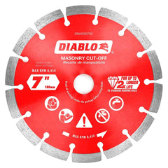 Freud - Wet & Dry-Cut Saw Blades; Blade Diameter (Inch): 7 ; Blade Material: Diamond-Tipped ; Arbor Style: Standard Round ; Arbor Hole Diameter (Inch): 5/8; 7/8 ; Arbor Hole Diameter (Decimal Inch): 5/8; 7/8 ; Application: Cutting Masonry - Exact Industrial Supply