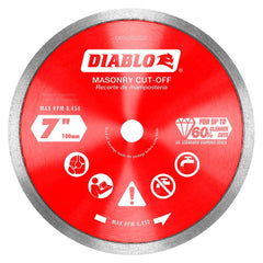 Freud - Wet & Dry-Cut Saw Blades; Blade Diameter (Inch): 7 ; Blade Material: Diamond-Tipped ; Arbor Style: Standard Round ; Arbor Hole Diameter (Inch): 5/8" ; Arbor Hole Diameter (Decimal Inch): 5/8" ; Application: Cutting Masonry - Exact Industrial Supply