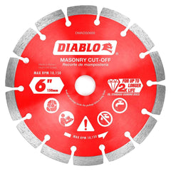 Freud - Wet & Dry-Cut Saw Blades; Blade Diameter (Inch): 6 ; Blade Material: Diamond-Tipped ; Arbor Style: Standard Round ; Arbor Hole Diameter (Inch): 5/8; 7/8 ; Arbor Hole Diameter (Decimal Inch): 5/8; 7/8 ; Application: Cutting Masonry - Exact Industrial Supply