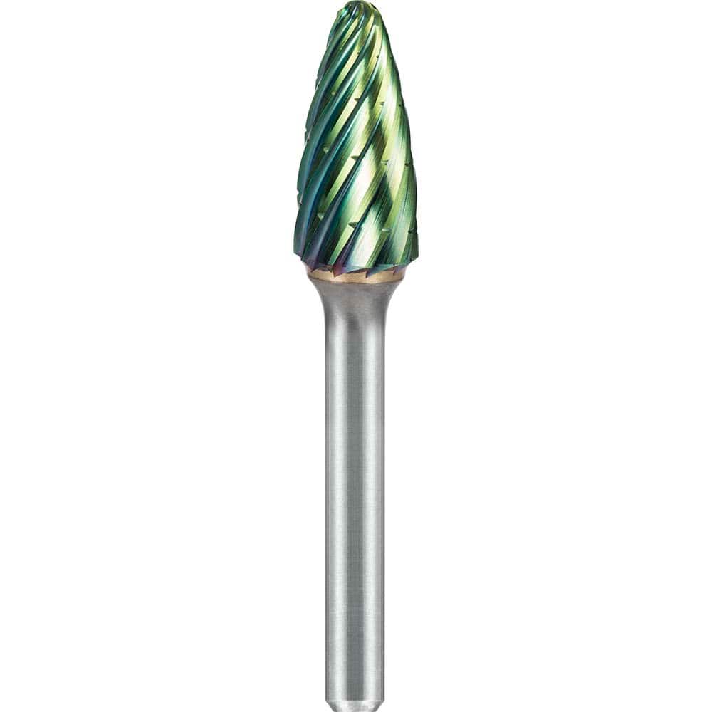 SGS Pro - SF-6, 5/8" Cut Diam, 1/4" Shank Length, NG6, Tungsten Carbide Tree Burr with Radius End - Exact Industrial Supply