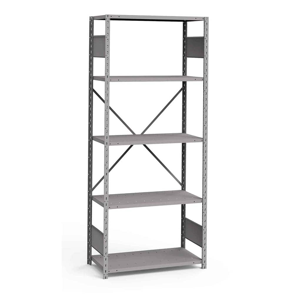 Rousseau Metal - Steel Shelving; Type: Shelving ; Starter or Add-On: Starter ; Load Capacity (Lb.): 3500.000 ; Number of Shelves: 5 ; Width (Inch): 36 ; Height (Inch): 87 - Exact Industrial Supply