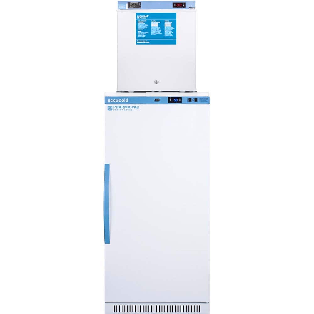 Accucold - Laboratory Refrigerators and Freezers; Type: Pharmacy, Medical-Laboratory Combination Refrigerator/Freezer ; Volume Capacity: 9 Cu. Ft. ; Minimum Temperature (C): -20.00 ; Maximum Temperature (C): 8.00 ; Width (Inch): 23.38 ; Depth (Inch): 24. - Exact Industrial Supply