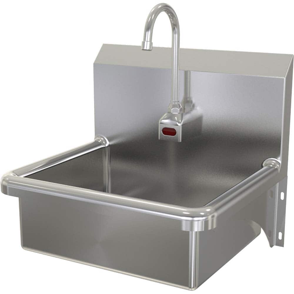 SANI-LAV - Sinks; Type: Hands-Free Wall Mounted Wash Sink ; Outside Length: 20 (Inch); Outside Width: 17-1/2 (Inch); Outside Height: 16-1/2 (Inch); Inside Length: 17 (Inch); Inside Width: 14 (Inch) - Exact Industrial Supply
