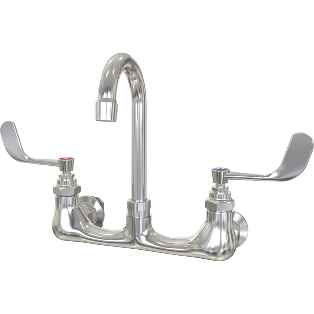 SANI-LAV - Industrial & Laundry Faucets; Type: Low Flow Faucet ; Style: Splash Mount ; Design: Swivel Spout Faucet ; Handle Type: Blade ; Spout Type: Swivel ; Mounting Centers: 8 (Inch) - Exact Industrial Supply