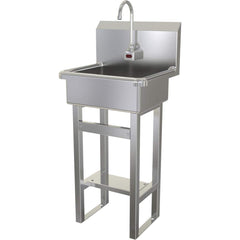 SANI-LAV - Sinks; Type: Hands-Free Floor Mounted Wash Sink ; Outside Length: 20 (Inch); Outside Width: 17-1/2 (Inch); Outside Height: 43-1/2 (Inch); Inside Length: 17 (Inch); Inside Width: 14 (Inch) - Exact Industrial Supply