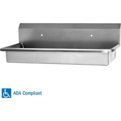 SANI-LAV - Sinks; Type: Wall Mounted Wash Station ; Outside Length: 48 (Inch); Outside Width: 20 (Inch); Outside Height: 16 (Inch); Inside Length: 45 (Inch); Inside Width: 16-1/2 (Inch) - Exact Industrial Supply