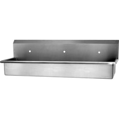 SANI-LAV - Sinks; Type: Wall Mounted Wash Station ; Outside Length: 60 (Inch); Outside Width: 20 (Inch); Outside Height: 18 (Inch); Inside Length: 57 (Inch); Inside Width: 16-1/2 (Inch) - Exact Industrial Supply