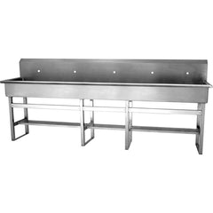 SANI-LAV - Sinks; Type: Five Person Floor Mounted Wash Station ; Outside Length: 100 (Inch); Outside Width: 20 (Inch); Outside Height: 45 (Inch); Inside Length: 97 (Inch); Inside Width: 16-1/2 (Inch) - Exact Industrial Supply