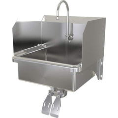 SANI-LAV - Sinks; Type: Hands-Free Wall Mounted Wash Sink ; Outside Length: 20 (Inch); Outside Width: 17-1/2 (Inch); Outside Height: 16-1/2 (Inch); Inside Length: 17 (Inch); Inside Width: 14 (Inch) - Exact Industrial Supply