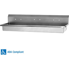 SANI-LAV - Sinks; Type: Wall Mounted Wash Station ; Outside Length: 68 (Inch); Outside Width: 20 (Inch); Outside Height: 16 (Inch); Inside Length: 65 (Inch); Inside Width: 16-1/2 (Inch) - Exact Industrial Supply