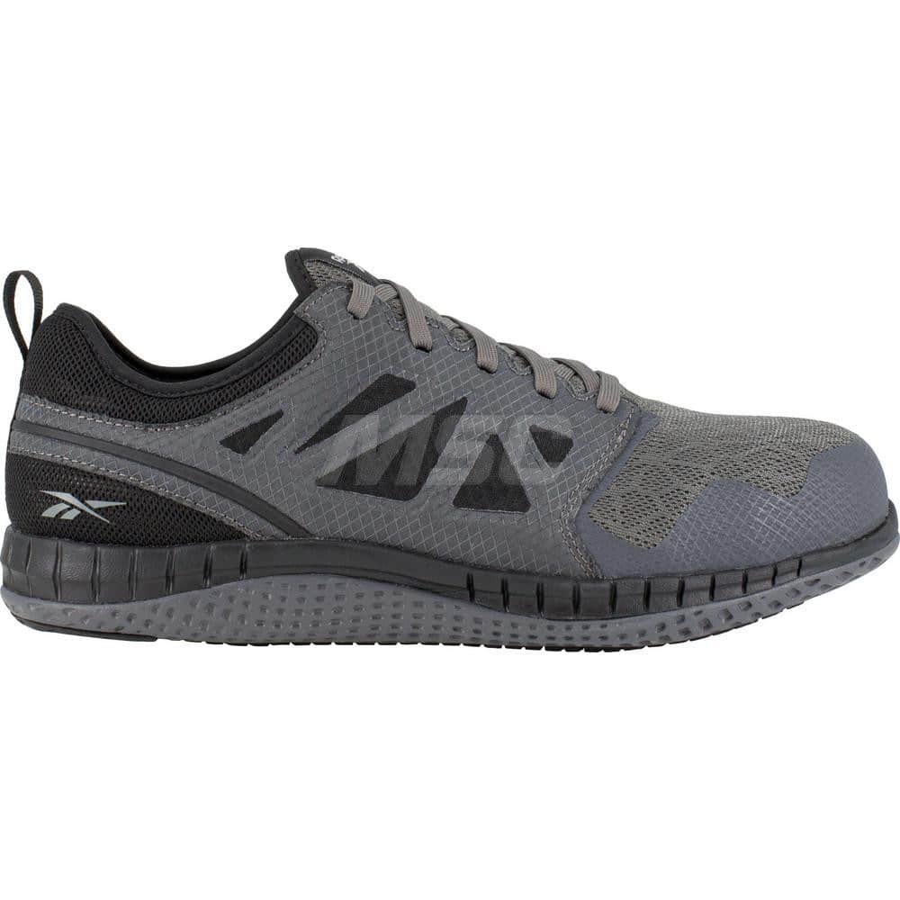 Work Boot: Size 10.5, Mesh, Steel Toe Gray, Wide Width, Non-Slip Sole