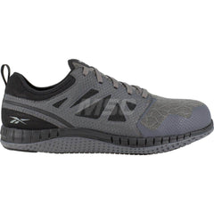 Work Boot: Size 14, Mesh, Steel Toe Gray, Wide Width, Non-Slip Sole