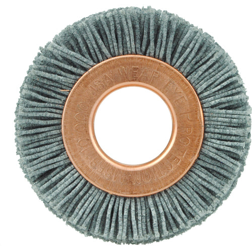 1 1/2″ Diameter-1/2″ Arbor Hole - Abrasive Nylon-Copper Center Straight Nylox Wheel - Industrial Tool & Supply