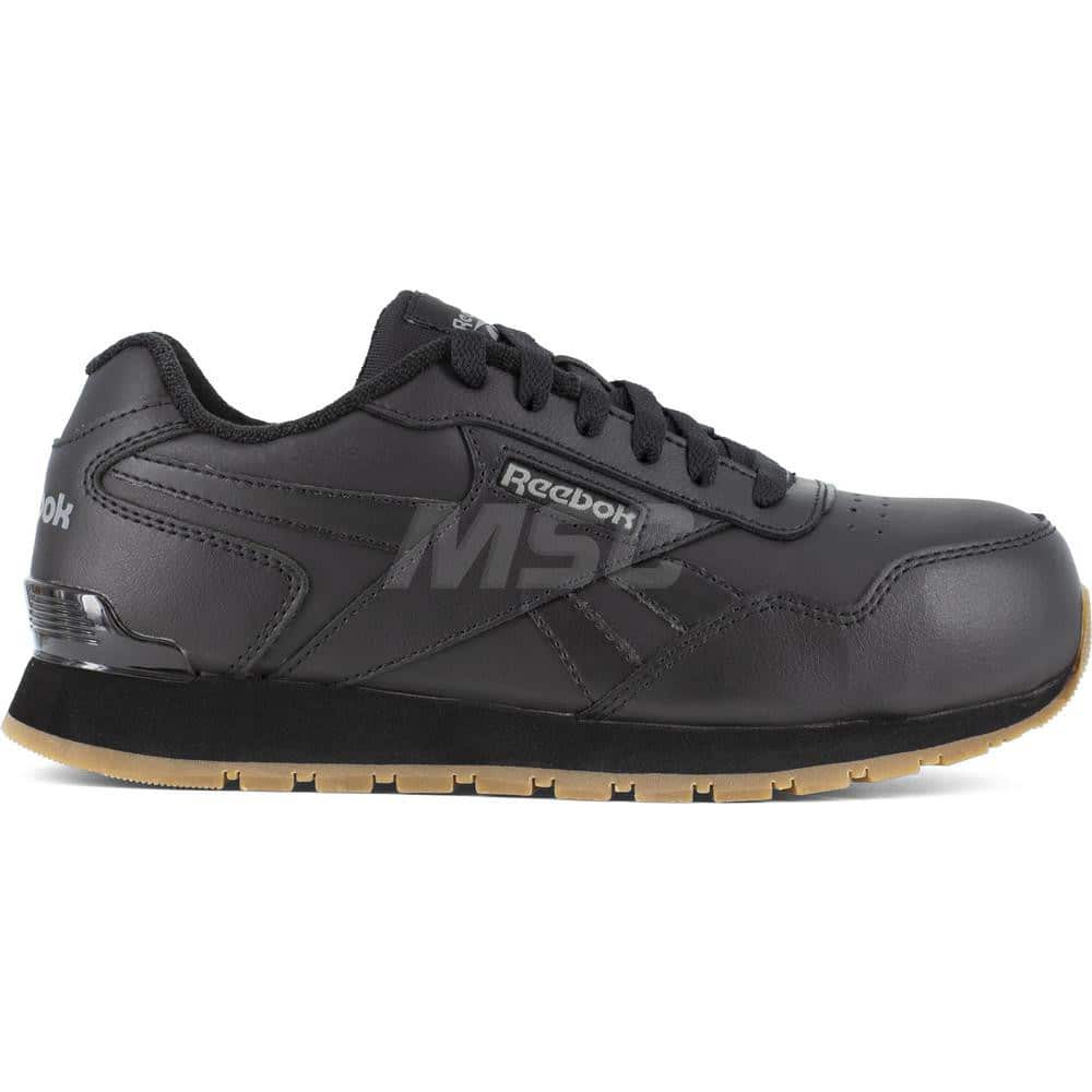 Work Boot: Size 6.5, Leather, Composite Toe Black, Medium Width, Non-Slip Sole