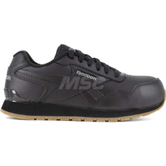 Work Boot: Size 8, Leather, Composite Toe Black, Wide Width, Non-Slip Sole