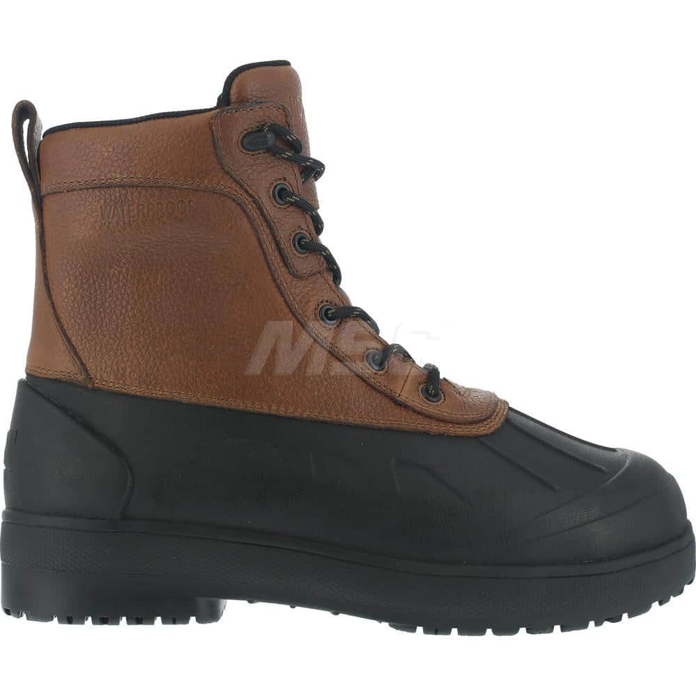 Work Boot: 8″ High, Leather, Composite Toe Black, Wide Width, Non-Slip Sole