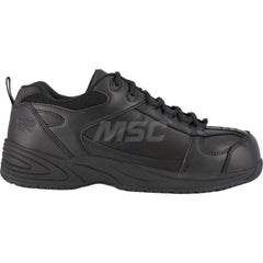 Work Boot: Size 10, Leather, Composite Toe Black, Medium Width, Non-Slip Sole