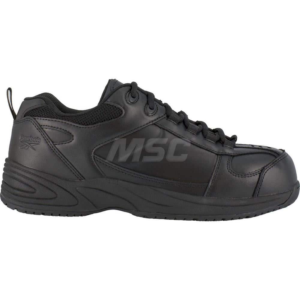 Work Boot: Size 10.5, Leather, Composite Toe Black, Medium Width, Non-Slip Sole