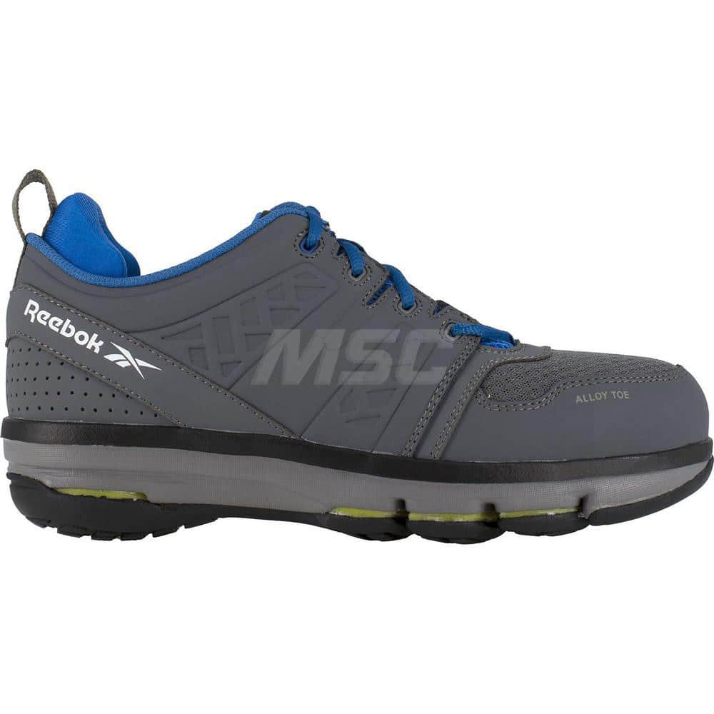 Work Boot: Size 11, Leather, Alloy Toe Gray, Wide Width, Non-Slip Sole