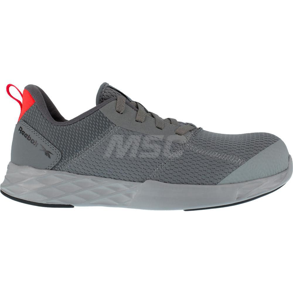 Work Boot: Size 8, Mesh, Composite Toe Gray, Wide Width, Non-Slip Sole