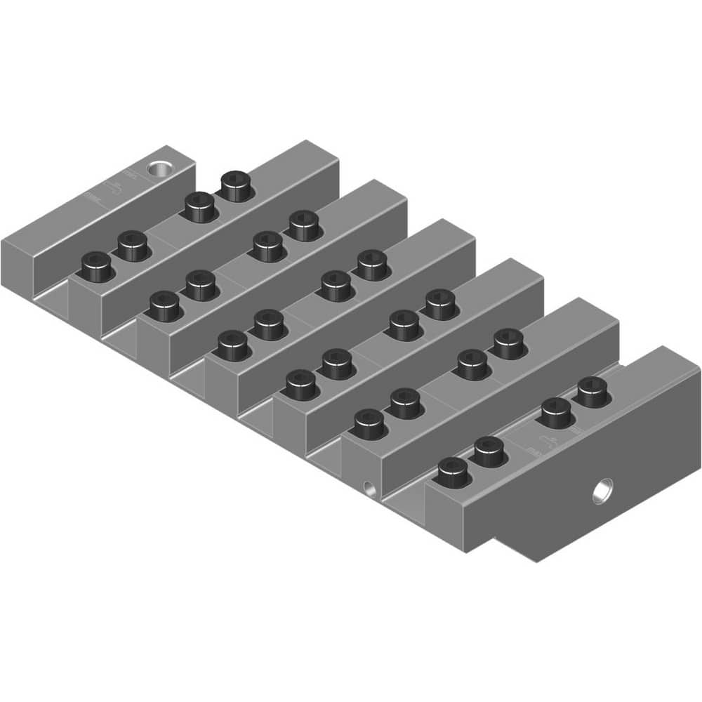 Swiss Gang Plates; Machine Compatibility: Citizen; For Use With: Citizen A32 VIII; Number of Stations: 6; Quick Change: Yes; Material: Alloy Steel; Station Size: 5x16mm, 1x20mm; Additional Information: Only ARNO split-shank  ™FAST CHANGE ™ tool holders an