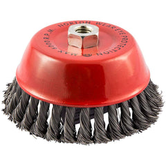 Norton - 6" Diam 5/8-11 Threaded Arbor Carbon Steel Fill Cup Brush - Industrial Tool & Supply